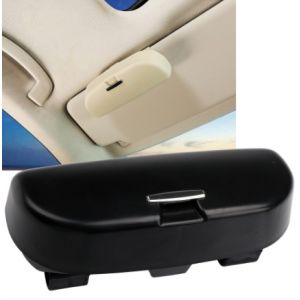 Ikon Motorsports Universal Black Sunglasses Case Storage Sun Visor Clip Holder Mounted Box