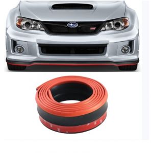 Ikon Motorsports 100 Inch Quick Lip Type 1 Universal Front Bumper Chin Lip Black / Red Trim